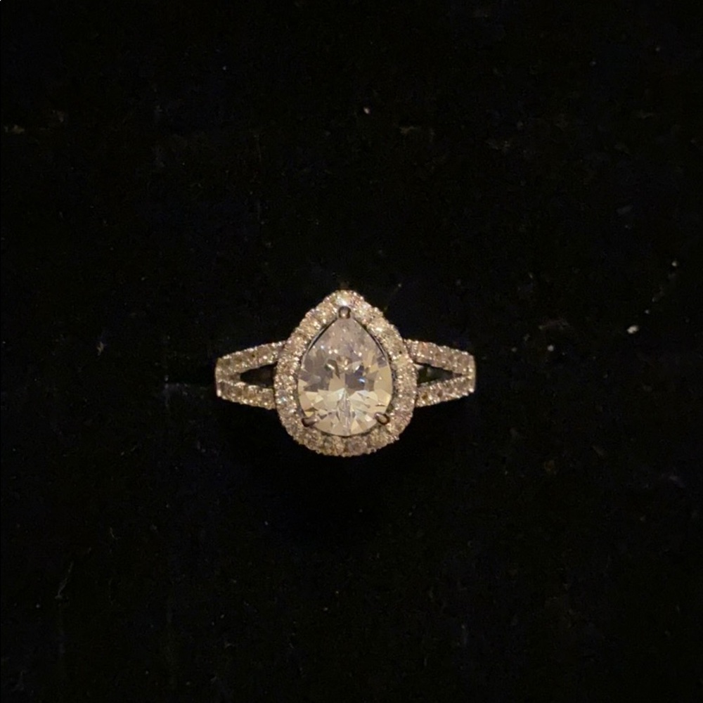 Crystal pear ring
